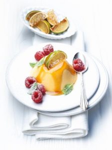 Creme Caramel mit Ingwer und Limette klein